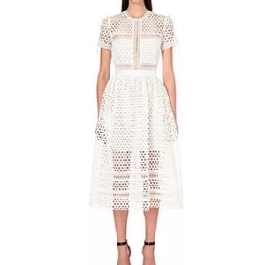 Simply Couture Ivory Crochet Midi Dress